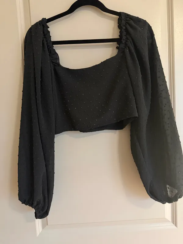 SheIn Black crop top blouse - Image 2