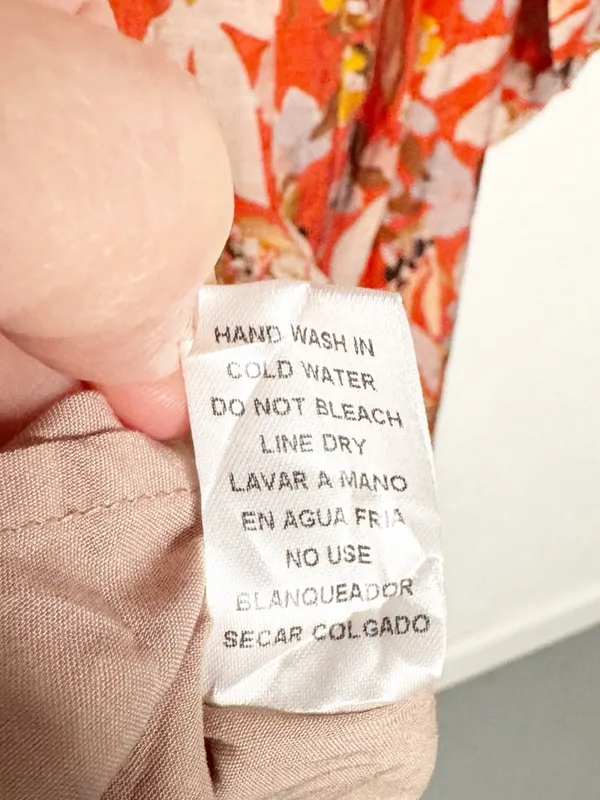 Entro Orange Gray Floral Shift Dress Size L - Image 9