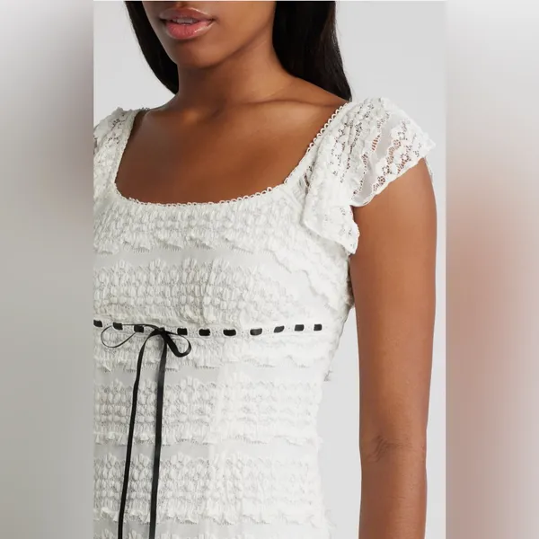 All in Favor Flutter Sleeve Lace Minidress, Size Small, $59 - Image 6