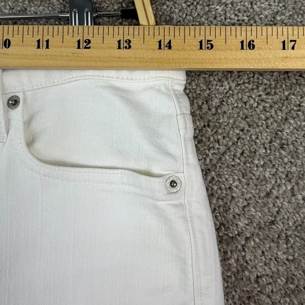 J.Crew Flare Crop Jeans Women 28 White Mid-Rise Raw Hem Coastal Preppy Denim - Image 6