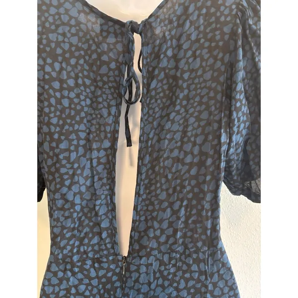 NWT Anthropologie Rue Stiic Blue Heart Print Size Small Open Back‎ Maxi Dress - Image 5
