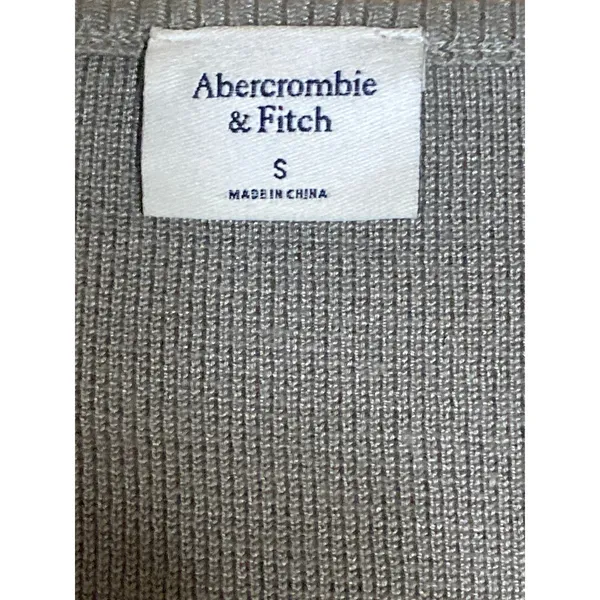 Abercrombie & Fitch Green Long Sleeve Rib Knit Scoop Full Zip Cardigan Sweater S - Image 5