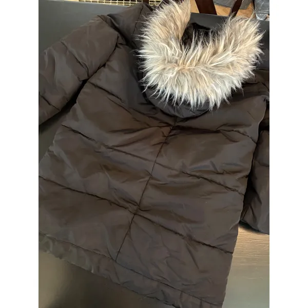 Be Boundless‎ Womens Black Faux Fur Trim Hooded Puffer Parka Jacket Size Large - Image 7