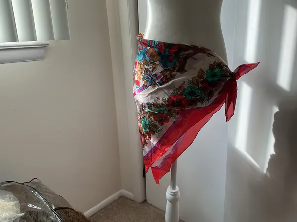 Vintage Floral Scarf- Perfect For Draping - Image 2