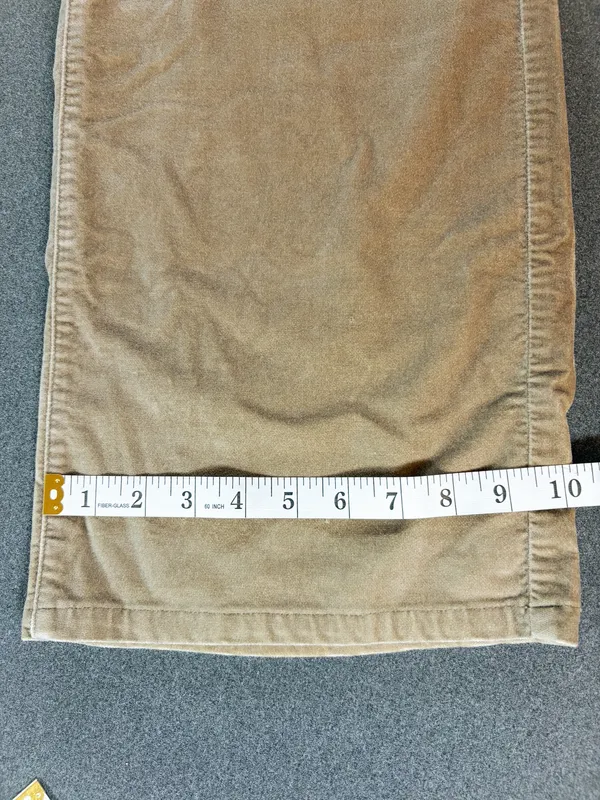 L.L. Bean Velour Pants Womens in Size 16 Light Brown Straight Leg Cabincore - Image 4