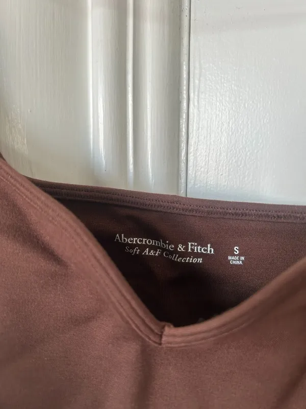 NWOT Abercrombie & Fitch Ponte Corset Sweetheart Bodysuit (BROWN) - Image 5