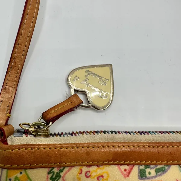 Dooney & Bourke Doodle It Y2K Multi Color Heart Zipper Pull Cream Tan - Image 2