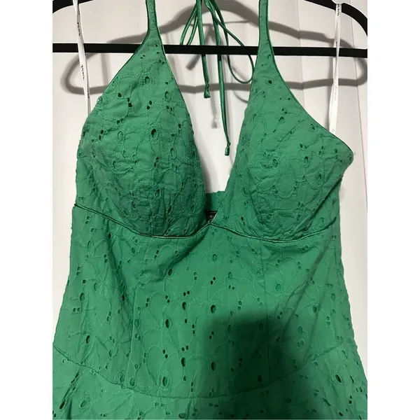 My Michelle green halter style dress, 100% cotton - Image 2