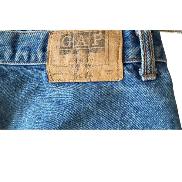 Vintage GAP High Waisted Pleated Tapered Blue Jeans Size 29 - Image 4