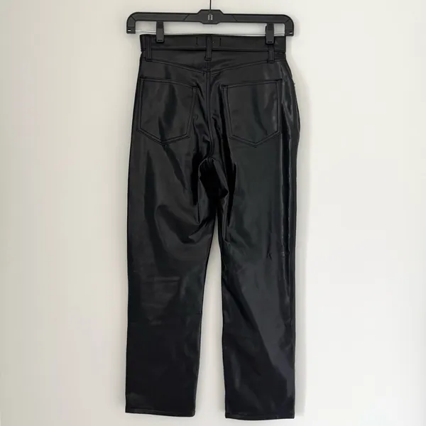 Abercrombie & Fitch Mixed Fabric Ultra High Rise Ankle Straight Jean - Image 7