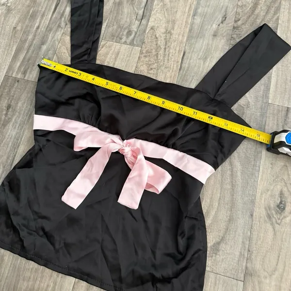 Princess Polly Coquette black and pink satin bow top - Image 3