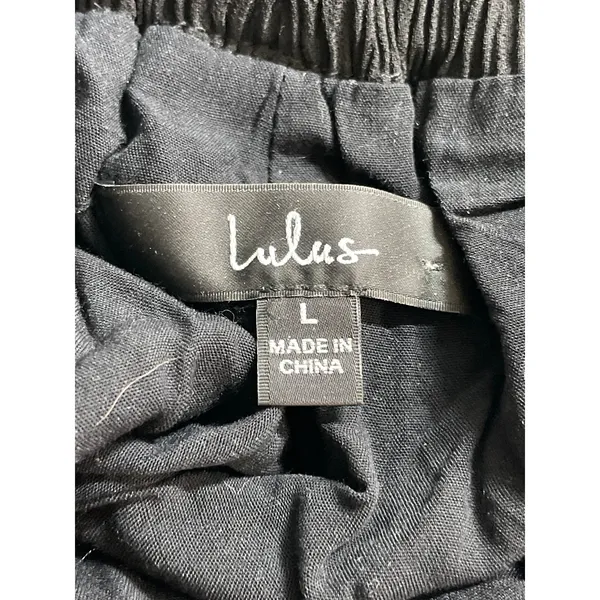Lulus Women's Black Crinkle High Waisted Stretch Mesh Layered Mini Shorts Size L - Image 6