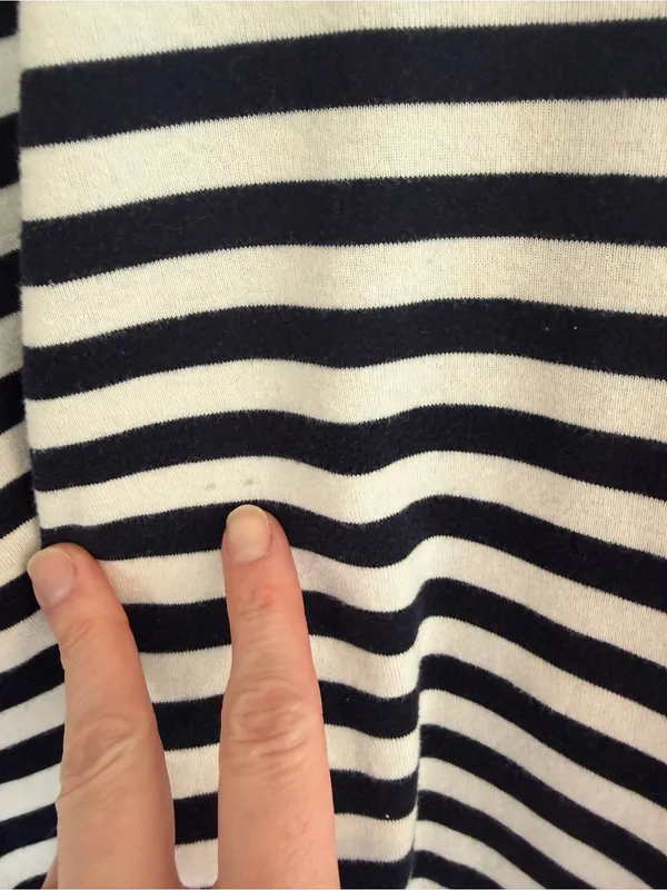 Vintage 90s Eddie Bauer Striped T Shirt Men’s L Navy White Cotton - Image 2