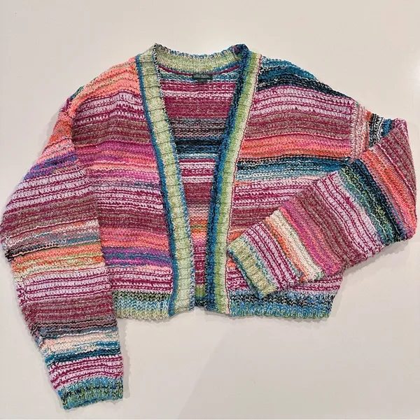 Wild Fable Colorful Knit Cardigan Size Medium - Image 3