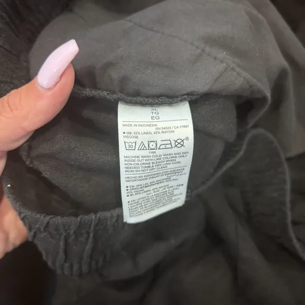 Old Navy High-Waisted Linen-Blend Wide-Leg Pants Black Summer Capsule Sz XL - Image 6