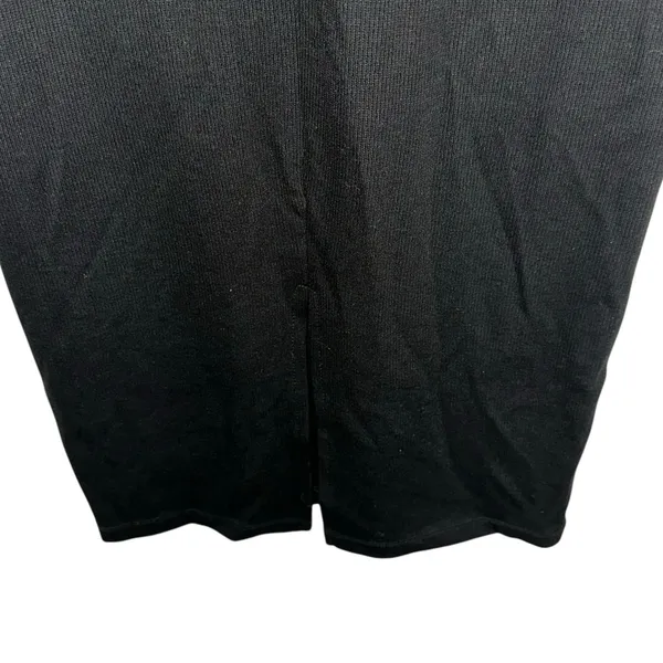 Marine Layer Lexi Rib Long Sleeve Midi Dress‎ Black - Image 4