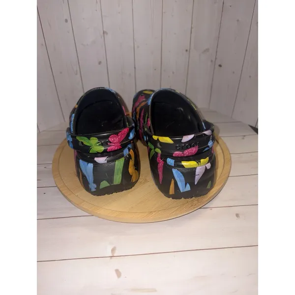 Crocs Women's Classic Platform Butterfly Graphic Clog Black Size 7 Women's - Image 5