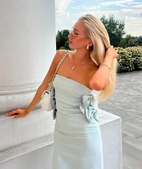 Zara dress midi maxi bodycon strapless bow fitted wedding party cocktail - Image 6