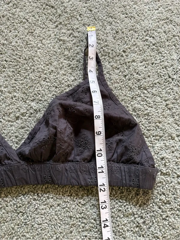 American Eagle Dark Grey Eyelet Bra Womens Size XL NWT Light Support - Image 8