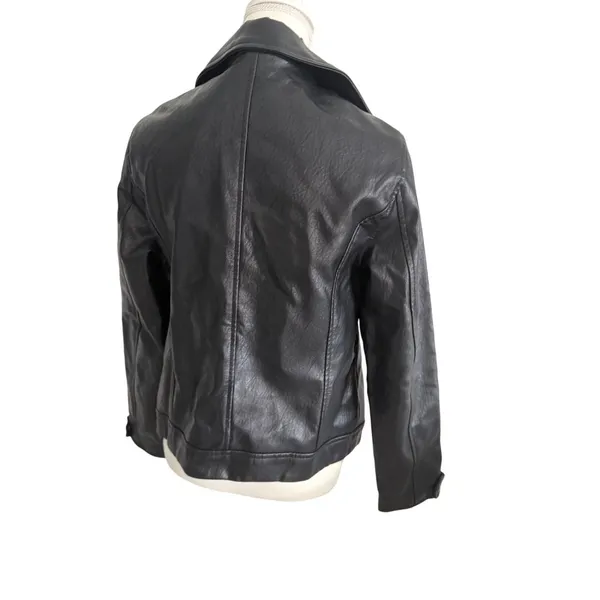 OLD NAVY Vegan Leather Black Jacket Size Medium - Image 3