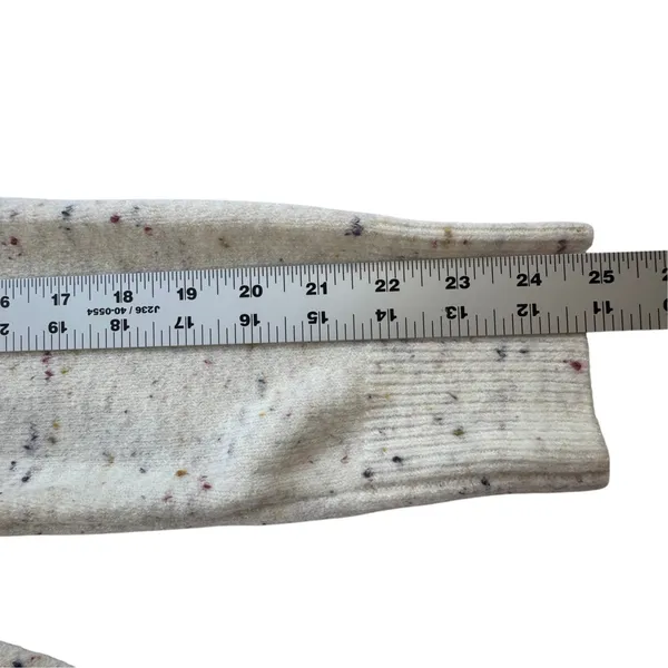 LOFT Mock Neck Flecked Confetti Sweater Womens Large Cream Cozy Pullover NWT - Image 8