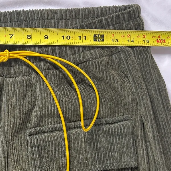 mnml Olive Corduroy Snap II Cargo Pants Men's Medium Green - Image 6