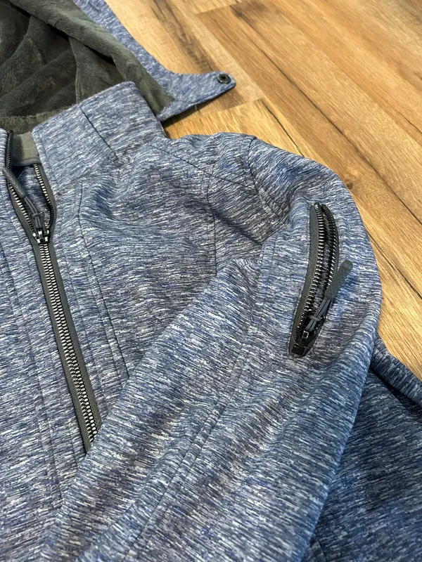 Boeing Hooded Winter Jacket Woman’s Size Small Blue - Image 3