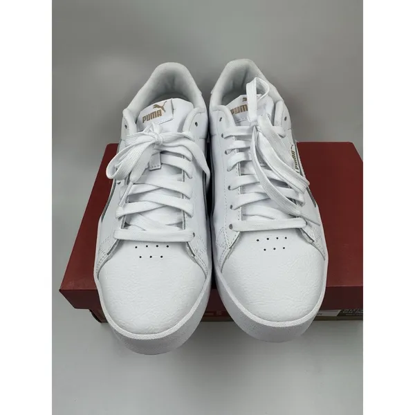 PUMA Court Sneaker, White, Women's Casual Low Top Leather Shoes Size 9 - Image 3