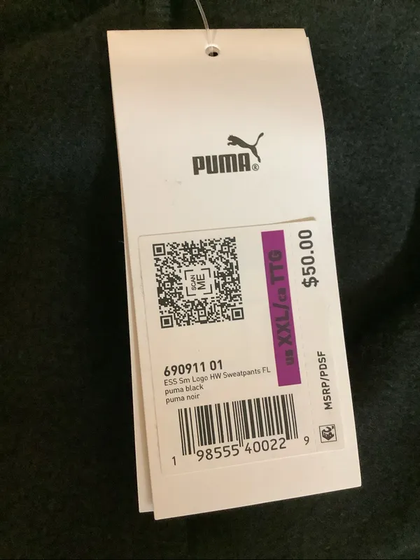 Puma Size XXL Men’s Black Sweatpants With Pockets. New With Tags. - Image 3