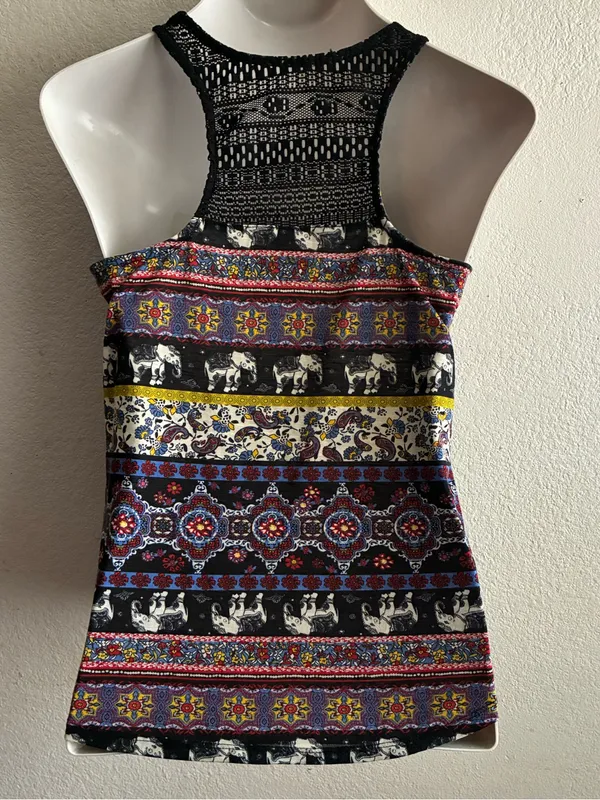 Self Esteem Bohemian Print Race Back Tank Multicolor L - Image 2