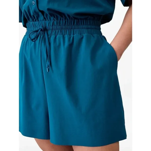 New Athleta M Avenue Romper Coastal Teal Medium - Image 3