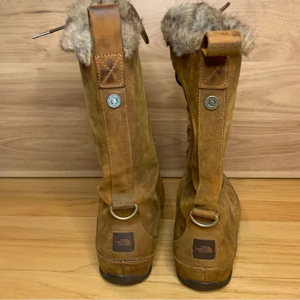 The North Face Primaloft 200 Gram Insulation Brown Lace Up Fur Boots - Size 7 - Image 4