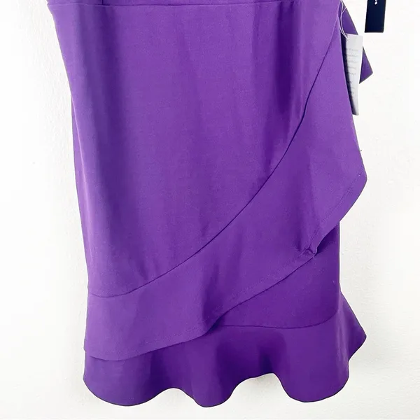 LULUS Great Things Purple Ruffled Trim High Neckline Bodycon Dress XL Party Boho - Image 12