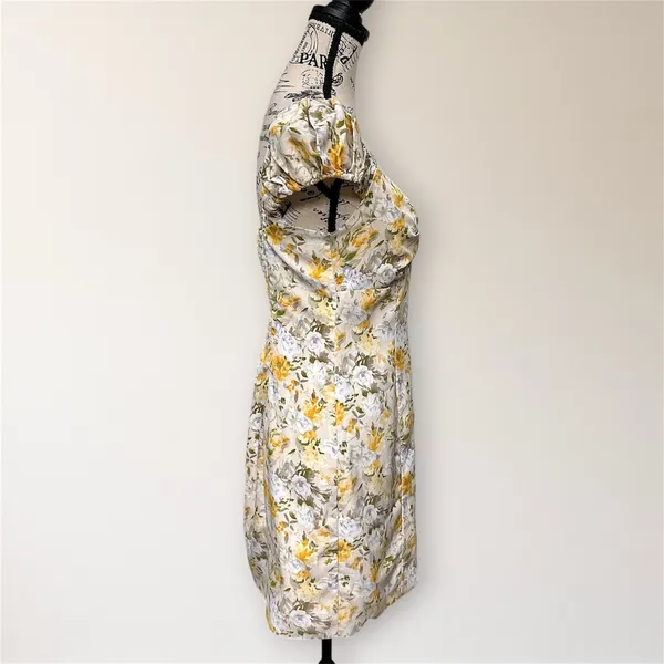 ASTR The‎ Label Yellow Floral Puff Sleeve Mini Dress S Homecoming Cottagecore - Image 7