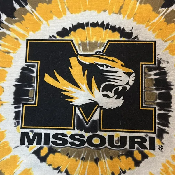 Creative Apparel Concepts Women’s Missouri Tigers Tie-Dye Mizzou‎ Large Blk/Gold - Image 2