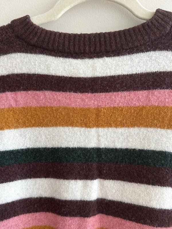 Madewell Women’s Payton Sweater Balloon Sleeve Stripe Cozy Wool Blend, Large - Image 14