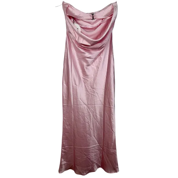 NWT Babyboo Rheanna Blush Pink Satin Strapless Cowl Neck Maxi Dress Women Size S - Image 11
