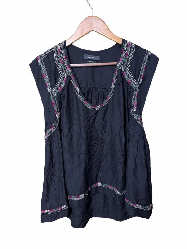 Isabel Marant Curtis Cropped Silk-Bourette Top Size 42/ US Extra Large - Image 2