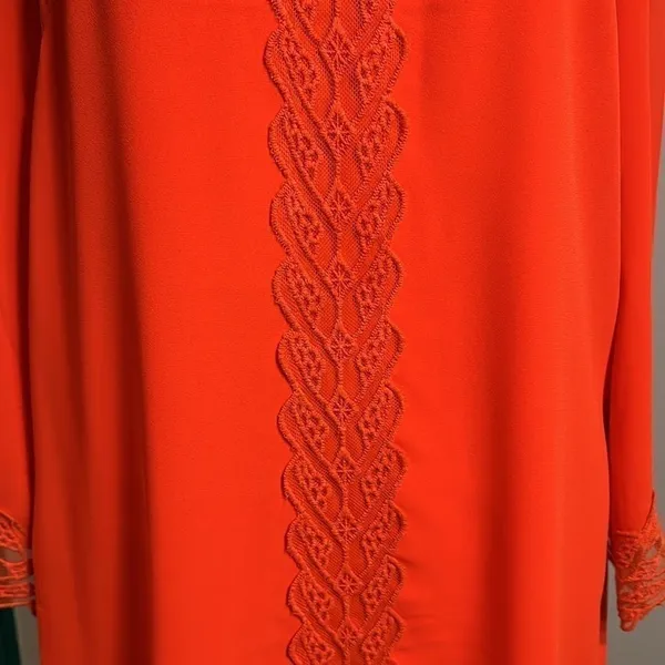 ASTR bright coral lace lined drop back dress - xs - Image 6