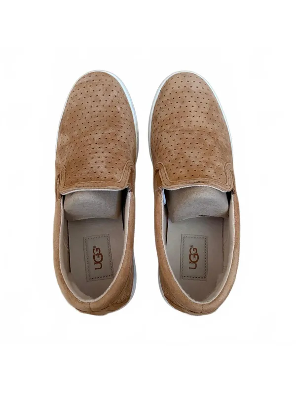 UGG Fierce Geo Perforated Suede Slip-On Sneakers Shoes Tan Women's Size 7.5 - Image 3