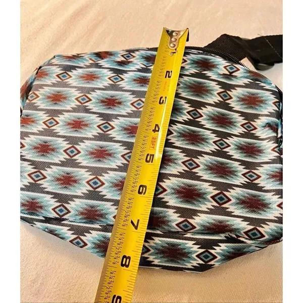 SHOWMAN AZTEC NYLON BELT BAG - GRAY/BROWN/BLUE Fanny Pack - Image 6