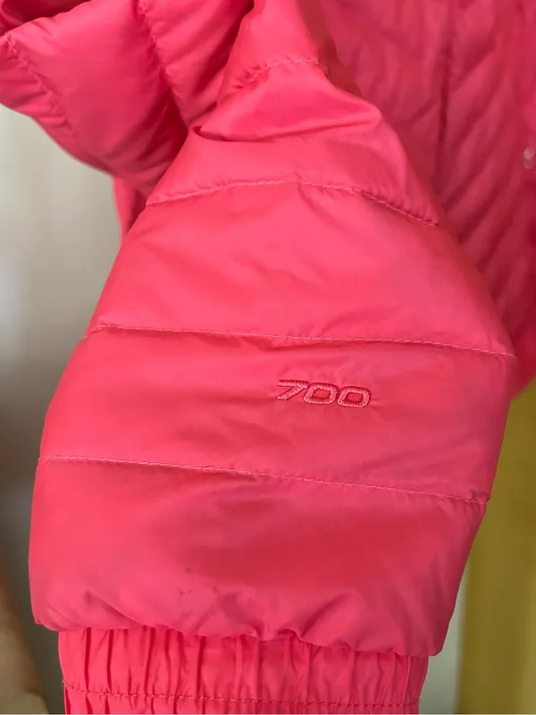 The North Face Women's Puffer Coat 700 Down Fill Hooded Jacket Pink Hood Large - Image 8