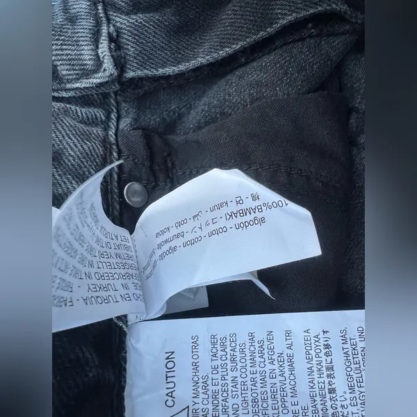 Zara Black washed Frayed Hem Jeans - Image 4