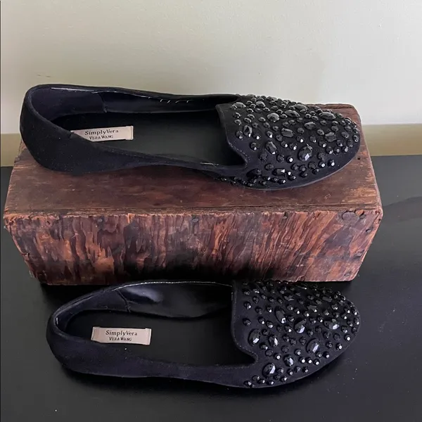 Simply Vera Vera Wang Black Jeweled Slip-On Loafers - Image 3