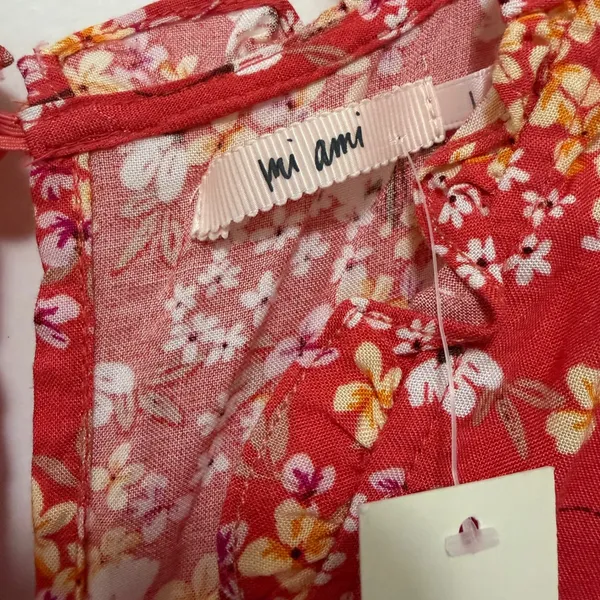 Francesca's Mi Ami Dedra Floral Tiered‎ Ruffled Romper Large NWT Pink - Image 6