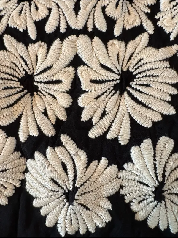 Anthropologie Floral Embroidered Maxi Dress Womens XS Black NWT Convertible Back - Image 12