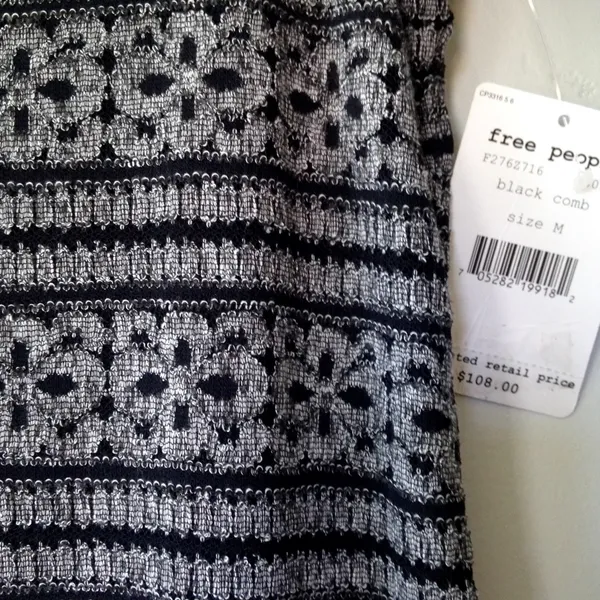 Free People Good Girl Gone Bad Gray Black Strappy Back Homecoming Dress Medium - Image 4