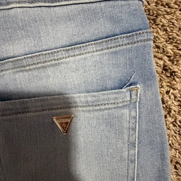 Guess Los Angeles Womens High Rise Distressed Skinny Jeans Light Wash 30 Q2GA10 - Image 6