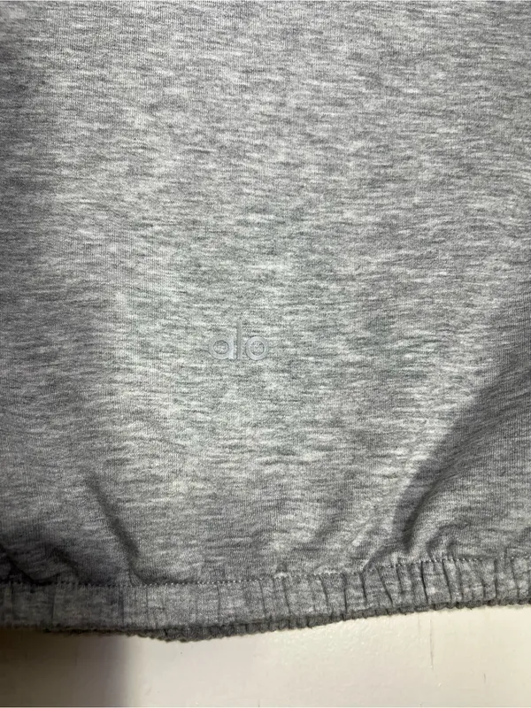 Alo Yoga Womens Short Sleeve Dreamy Crop Top - Dove Heather Grey size S - Image 10