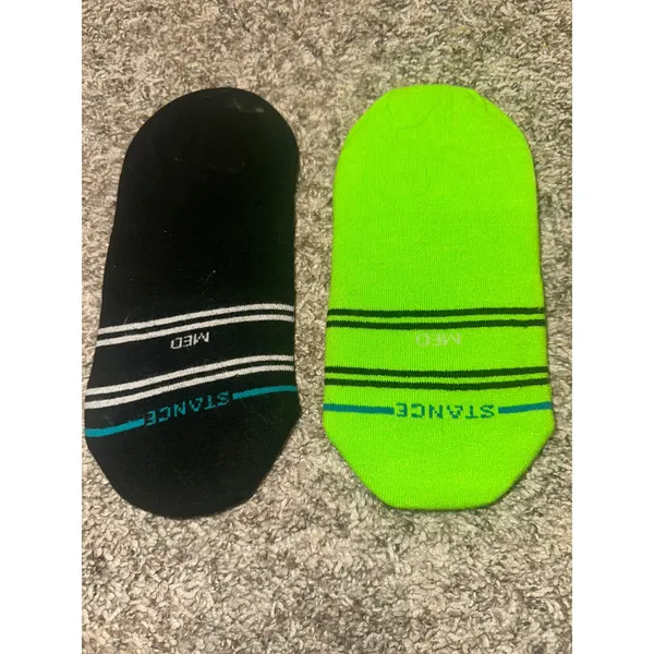 Stance No Show Socks 2 Pack Black Neon Green Striped‎ Low Cut Medium NWOT - Image 3